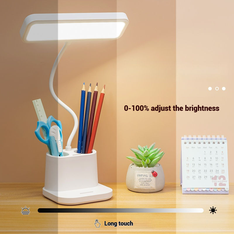 Baojiayuan 1322-P-1 LED Flexible Hose Desk Lamp with Pen Holder USB Power | Learning Table Lamp